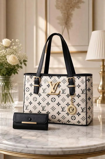 Louis Vuitton LV5070 Women's Shoulder Bag Set Brown White