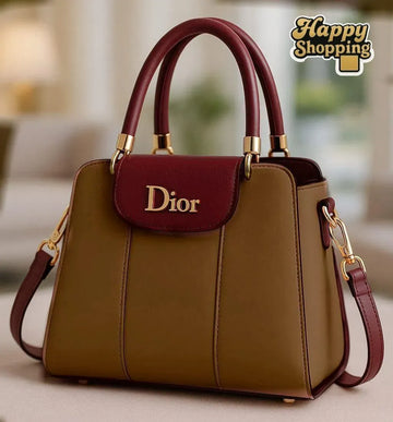 Women's Mustard Leather Shoulder Bag 9x11x9"