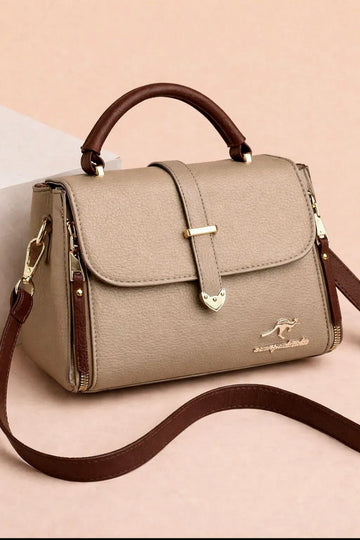 Women's Beige Rexine Shoulder Bag