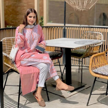 Casual Embroidered Shirt for Women Men Plain Design