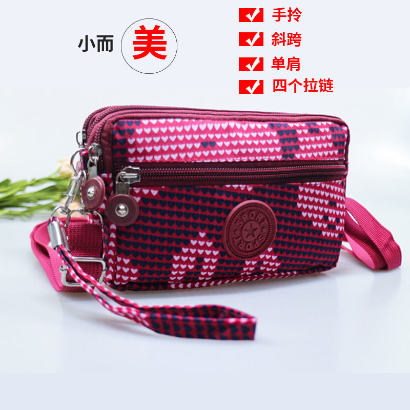 Pink Heart Crossbody Bag with 4 Zippers for Women in muliti colors