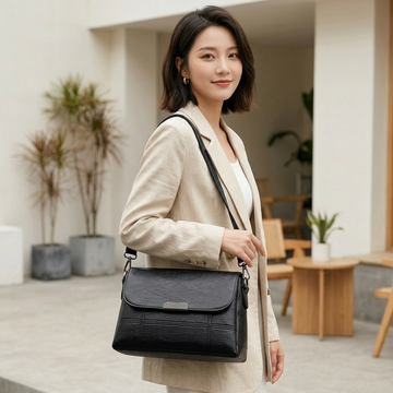black  Korean Style Messenger Bag for Women