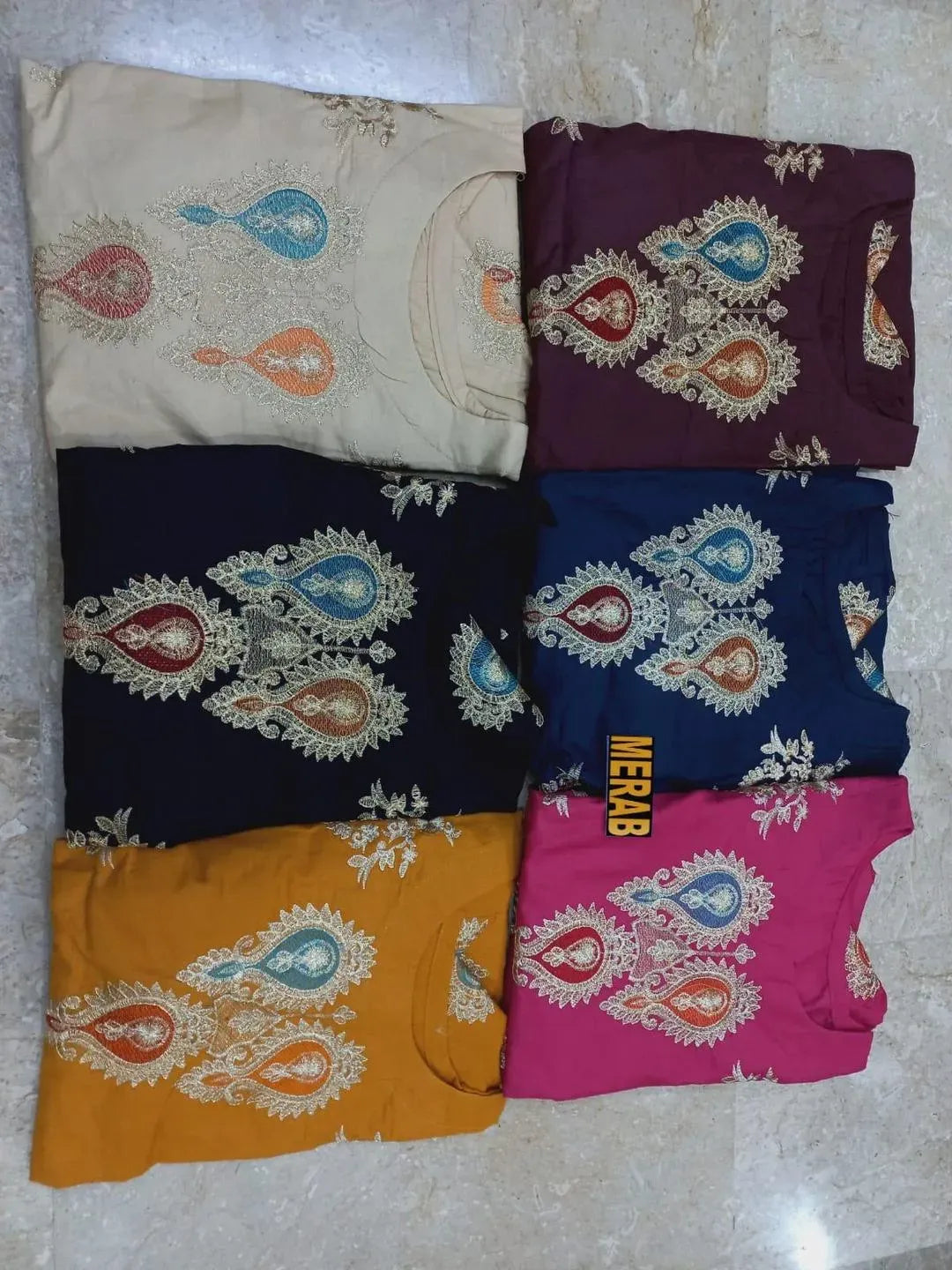 Maroon Embroidered 2-Piece Cotton Set for Women