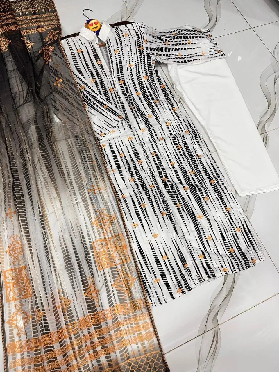 3 Piece Monar Lawn Suit for Pakistani Women Medium Large