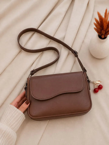Girl's PU Leather Plain Shoulder Bag