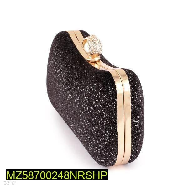 Black Glitter Clutch for Weddings Parties Pakistan