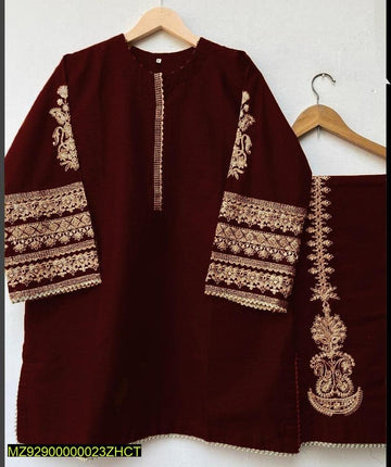 Women Katan Silk Embroidered Kurta