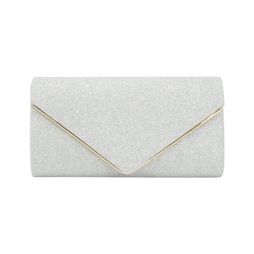 Glitter Clutch with Gold Clasp for Women