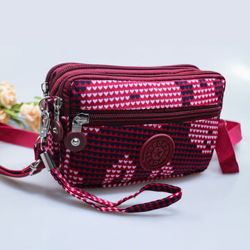 Pink Heart Crossbody Bag with 4 Zippers for Women in muliti colors